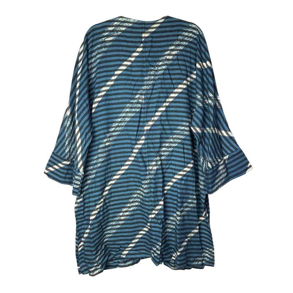 Marketplace Handwork of India Kimono Jacket Nirmaan Womens 1W 1X Deep Sea EUC - Picture 2 of 11